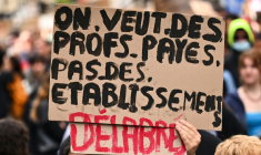 Manifestation de lycéens à Caen le 6 octobre 2026 ( AFP / Guillaume Saligot )
