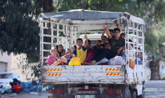 Les Palestiniens fuient leurs maisons, à Gaza