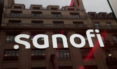Logo de Sanofi au siège de la société à Paris