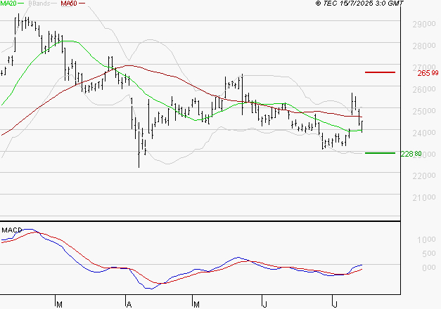 ESSILORLUXOTTICA : L'analyse ne suggère pas de baisse à moyen terme