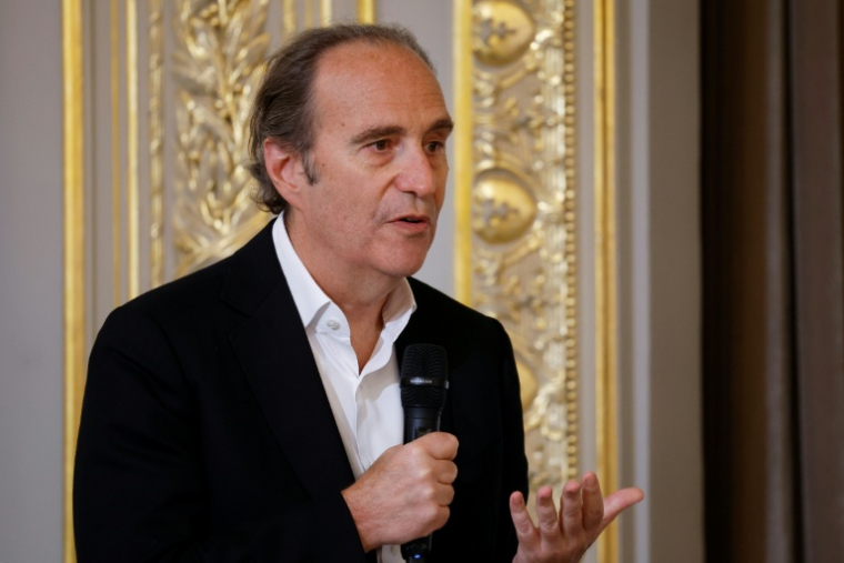 Le milliardaire français Xavier Niel à l'Elysée, à l'occasion d'un sommet sur l'intelligence artificielle, le 21 mai 2024 à Paris  ( POOL / Yoan VALAT )
