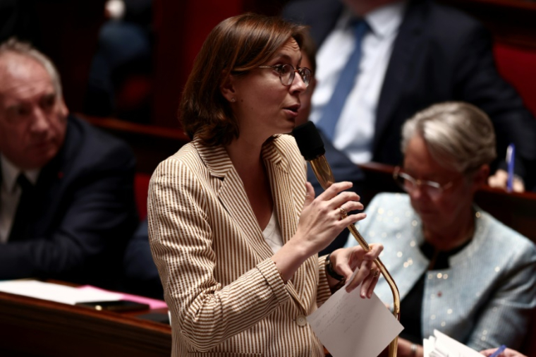 La ministre des Comptes publics, Amélie de Montchalin à l'Assemblée nationale, le 28 mai 2025 à Paris ( AFP / Thibaud MORITZ )