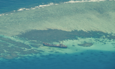 Le Sierra Madre en mer de Chine méridionale, le 9 mars 2023. ( AFP / JAM STA ROSA )