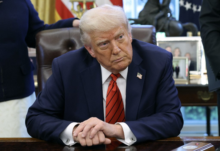Donald Trump à Washington, aux États-Unis, le 17 avril 2025. ( GETTY IMAGES NORTH AMERICA / WIN MCNAMEE )