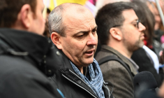 Laurent Berger à Paris, le 28 mars 2023. ( AFP / CHRISTOPHE ARCHAMBAULT )