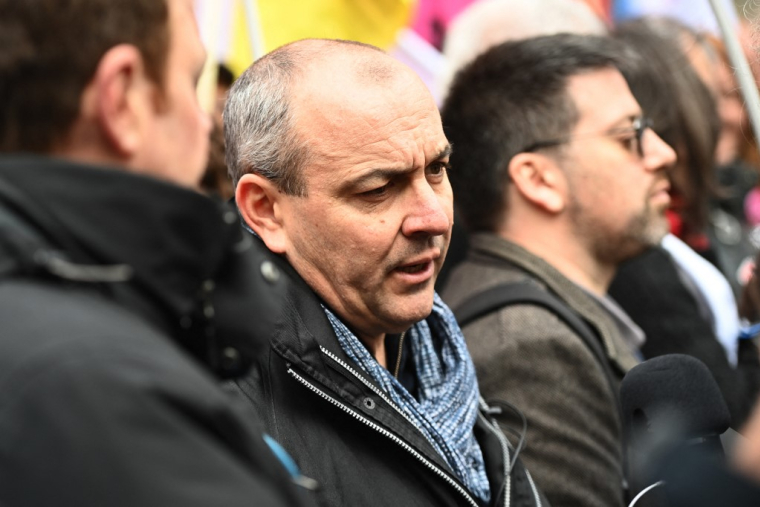 Laurent Berger à Paris, le 28 mars 2023. ( AFP / CHRISTOPHE ARCHAMBAULT )