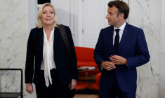 Marine Le Pen et Emmanuel Macron, le 21 juin 2022, à Paris ( POOL / LUDOVIC MARIN )