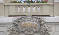 Le logo de la Banque nationale suisse (BNS) figure sur son bâtiment à Berne
