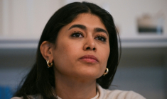 L'eurodéputée Rima Hassan, lors d'une conférence de presse, Paris, le 3 avril 2026 ( AFP / Blanca CRUZ )