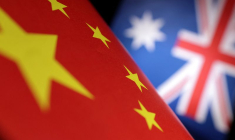 Une illustration des drapeaux chinois et australiens