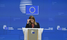 La présidente du Parlement européen, Roberta Metsola, le 15 décembre. ( AFP / JOHN THYS )