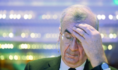 Francois Villeroy de Galhau, le 22 novembre 2024, à Francfort ( AFP / KIRILL KUDRYAVTSEV )