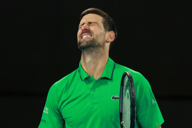 Le Serbe Novak Djokovic s'est incliné en finale de l'Open d'Australie face au numéro 1 mondial Carlos Alcaraz ( AFP / DAVID GRAY )