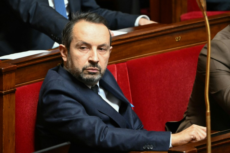 Le député RN Sébastien Chenu le 2 avril 2025 à l'Assemblée nationale à Paris ( AFP / Bertrand GUAY )