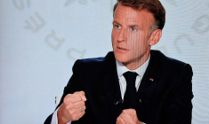 Emmanuel Macron sur France 2 et TF1 à l'Elysée, à Paris le 24 septembre 2026. ( AFP / LUDOVIC MARIN )