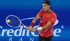 Le Français Térence Atmane lors de son succès face au Danois Holger Rune, en quart de finale du tournoi de Cincinnati, le 14 août 2025 ( GETTY IMAGES NORTH AMERICA / Dylan Buell )