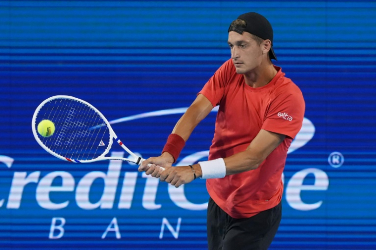 Le Français Térence Atmane lors de son succès face au Danois Holger Rune, en quart de finale du tournoi de Cincinnati, le 14 août 2025 ( GETTY IMAGES NORTH AMERICA / Dylan Buell )