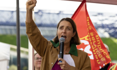 Sophie Binet à Paris le 8 septembre 2026. ( AFP / IAN LANGSDON )