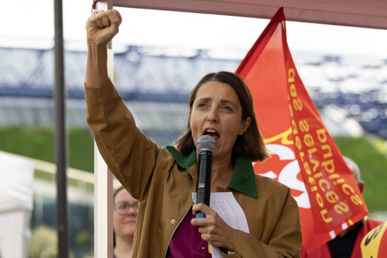 Sophie Binet à Paris le 8 septembre 2026. ( AFP / IAN LANGSDON )