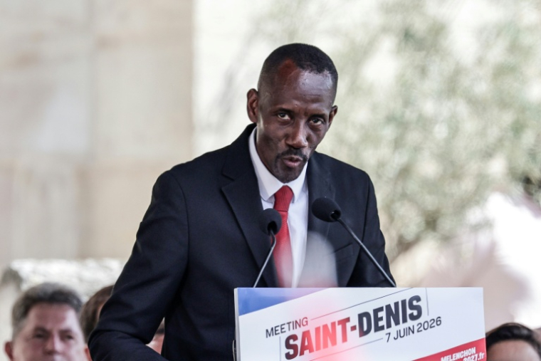Le maire LFI de Saint-Denis Bally Bagayoko à Saint-Denis en Seine-Saint-Denis le 7 juin 2026 ( AFP / STEPHANE DE SAKUTIN )