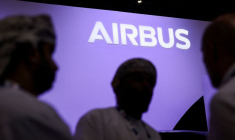 Un stand d'Airbus au salon aéronautique de Dubaï