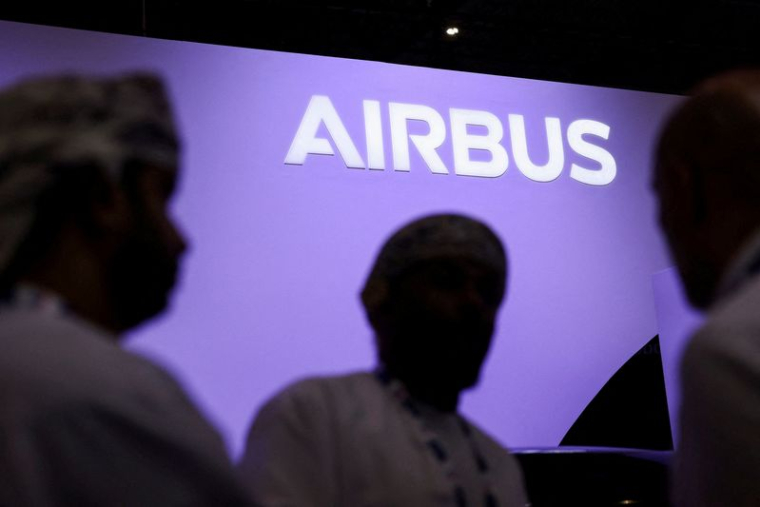 Un stand d'Airbus au salon aéronautique de Dubaï