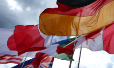 Les drapeaux des membres du G7 ( DPA / KARL-JOSEF HILDENBRAND )