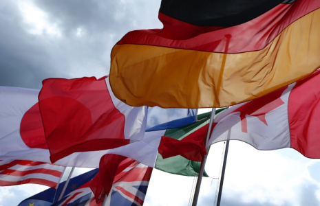 Les drapeaux des membres du G7 ( DPA / KARL-JOSEF HILDENBRAND )
