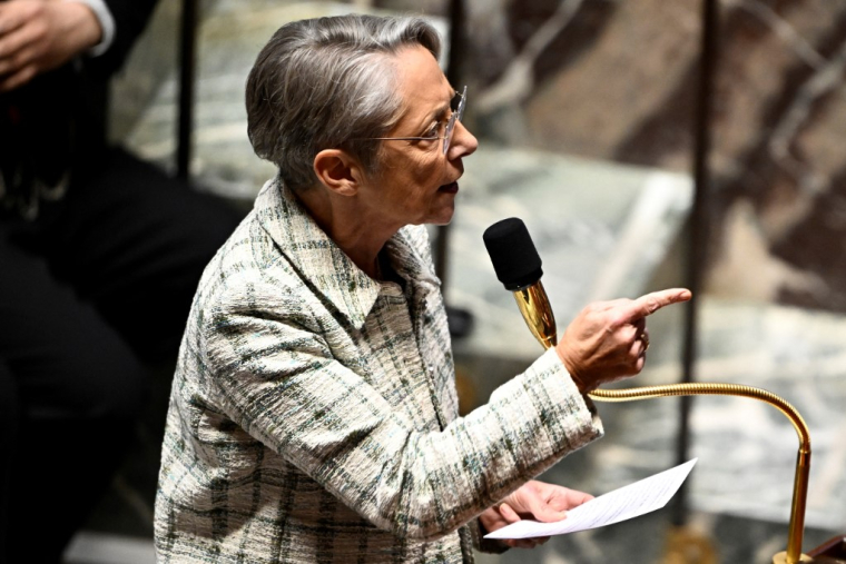 La Première ministre Élisabeth Borne, lors d'une séance de questions au gouvernement à l'Assemblée nationale à Paris, le 19 décembre 2023. ( AFP / JULIEN DE ROSA )