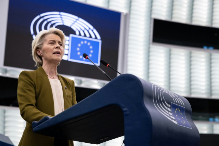 Ursula von der Leyen au Parlement européen à Strasbourg le 10 septembre 2025 ( AFP / SEBASTIEN BOZON )
