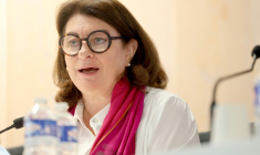 Marie Derain de Vaucresson lors d'une conférence de presse bilan de l'Inirr le 22 septembre 2026, à Paris ( AFP / MEHDI FEDOUACH )