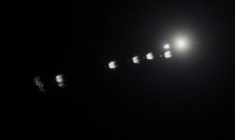 Des traces des explosions lors d'une frappe de drone russe à Kiev, en Ukraine