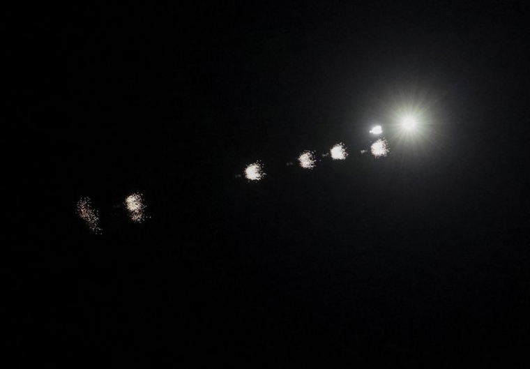 Des traces des explosions lors d'une frappe de drone russe à Kiev, en Ukraine