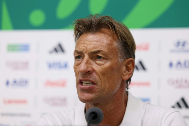 Le sélectionneur français de la Tunisie, Hervé Renard, donne une conférence de presse  à la veille du match contre le Japon, à Guadalupe (Mexique), le 19 juin 2026 ( AFP / Julio Cesar AGUILAR )