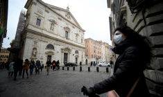 L'église Saint-Louis des Français, à Rome, en Italie, abrite trois toiles mondialement célèbres du Caravage. ( AFP / FILIPPO MONTEFORTE )