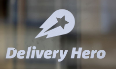 Le logo de Delivery Hero au siège de l'entreprise à Berlin