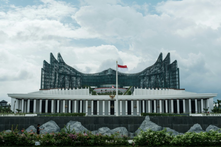 Le palais présidentiel à Ibu Kota Nusantara (IKN), la nouvelle capitale prévue de l'Indonésie, le 14 août 2025 ( AFP / YASUYOSHI CHIBA )