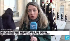 Arrivée de Talon à l'Elysée pour la restitution de 26 œuvres d'art au Bénin