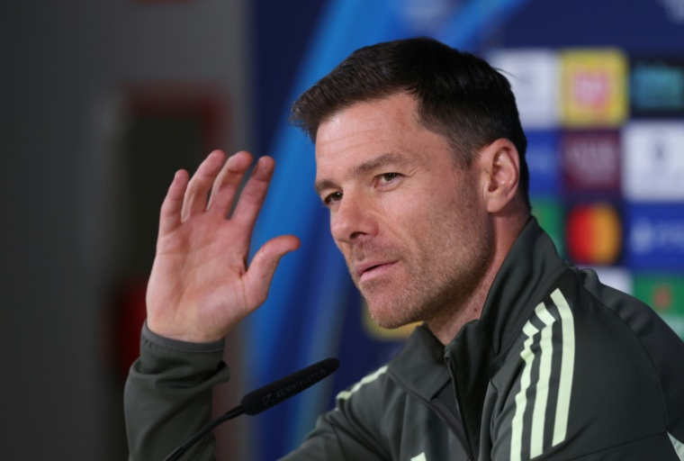 Le technicien espagnol Xabi Alonso lors d'une conférence de presse avant un match de Ligue des champions du Real Madrid, le 9 décembre 2025 à Valdebebas ( AFP / Pierre-Philippe MARCOU )