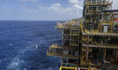 Une plateforme exploité par TotalEnergies, au large du Brésil (illustration) ( AFP / PABLO PORCIUNCULA )