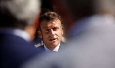 Photo d'archives d'Emmanuel Macron lors d'un discours à la sous-préfecture de Saint-Nazaire