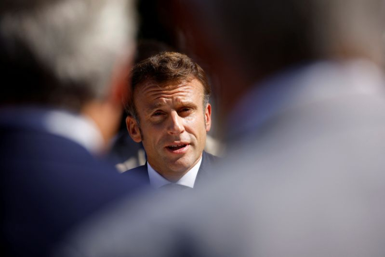 Photo d'archives d'Emmanuel Macron lors d'un discours à la sous-préfecture de Saint-Nazaire
