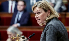 La présidente de l'Assemblée nationale Yaël Braun-Pivet, à Paris le 28 avril 2026 ( AFP / STEPHANE DE SAKUTIN )