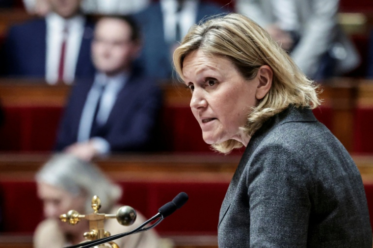 La présidente de l'Assemblée nationale Yaël Braun-Pivet, à Paris le 28 avril 2026 ( AFP / STEPHANE DE SAKUTIN )
