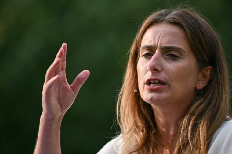 Marine Tondelier, secrétaire nationale des Ecologistes, le 21 août 2025, à Strasbourg ( AFP / SEBASTIEN BOZON )