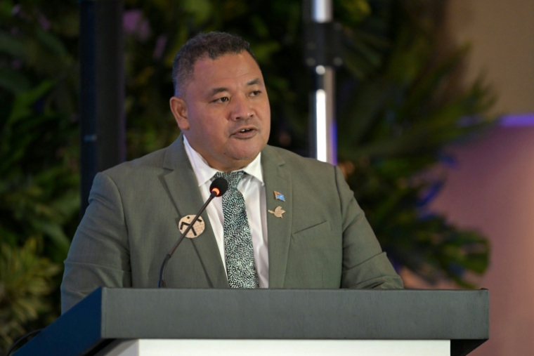 Le ministre du Climat des Tuvalu, Maina Talia, lors de la Conférence internationale sur la transition juste vers l'abandon des combustibles fossiles à Santa Marta, en Colombie, le 29 avril 2026 ( AFP / Raul ARBOLEDA )