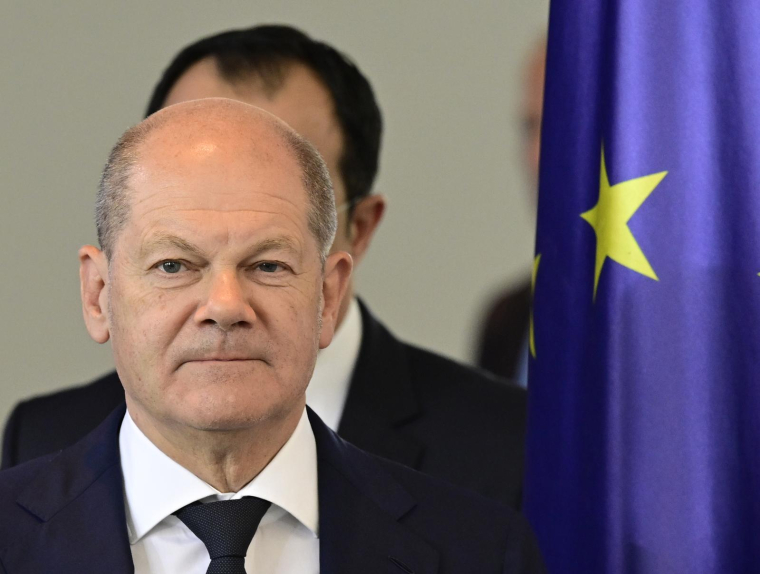 Olaf Scholz, le 25 mai 2023, à Berlin ( AFP / John MACDOUGALL )