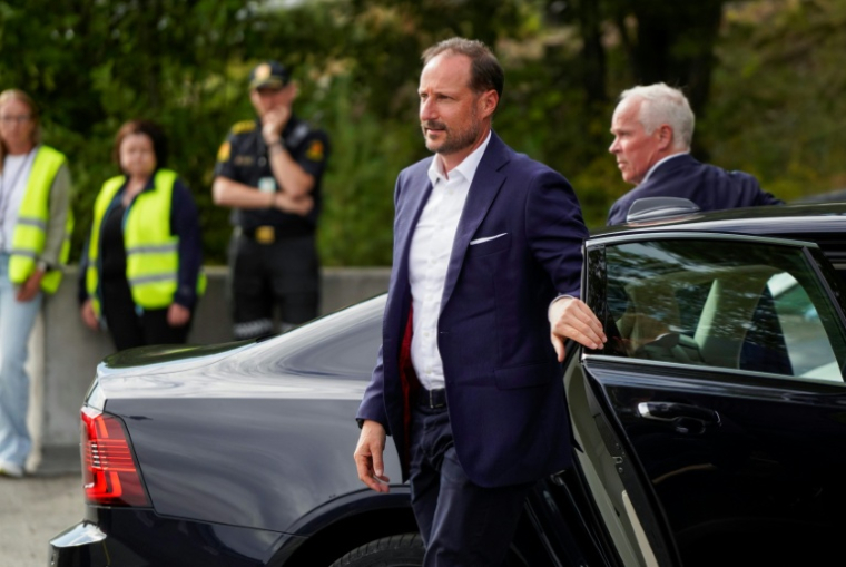 Le prince héritier Haakon photographié à Drammen, au sud-ouest d'Oslo, en Norvège, le 19 juillet 2026. ( NTB / Thomas Fure )