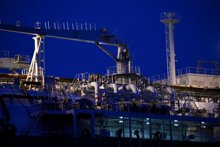 Un terminal de gaz naturel liquéfié (GNL) « Deutsche Ostsee » à Lubmin