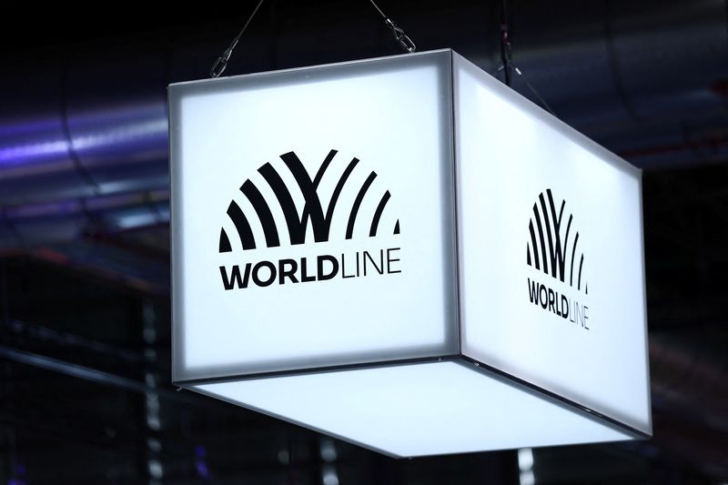 Le logo de Worldline est visible lors de la conférence Viva Technology à Paris